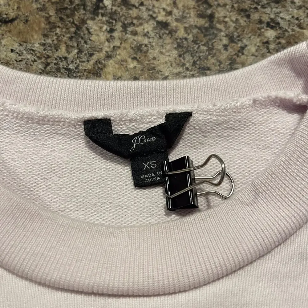 J Crew Womens Sweatshirt Hollywood Spell Out Pullover Crewneck Pink XS ER